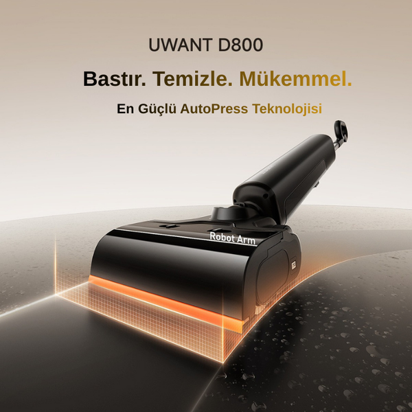 UWANT D800 Pro Islak & Kuru Otomatik Dikey Süpürge Gri
