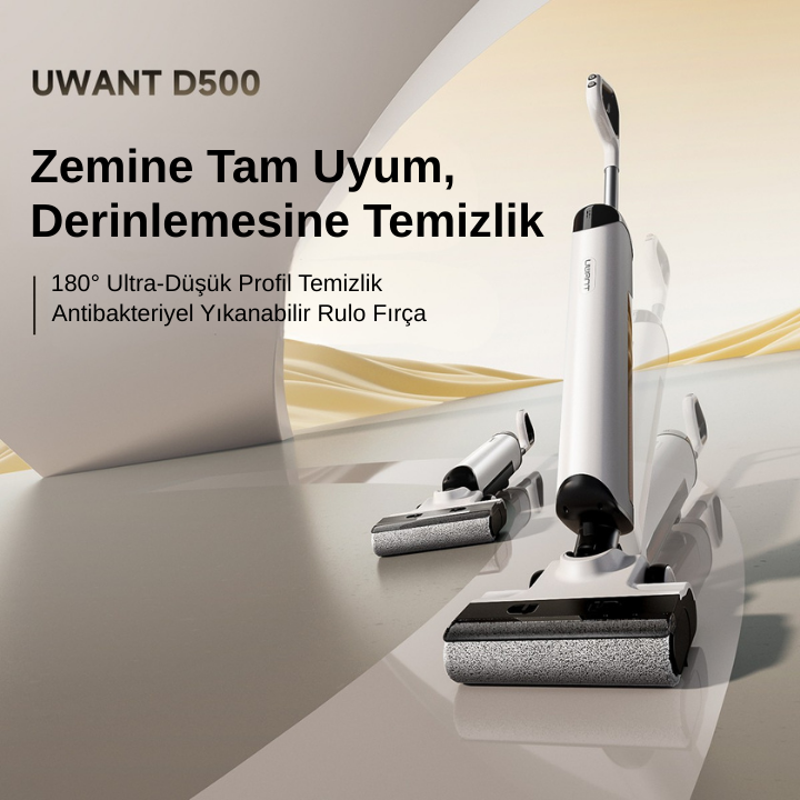 UWANT D500 Pro Islak & Kuru Otomatik Dikey Süpürge Beyaz