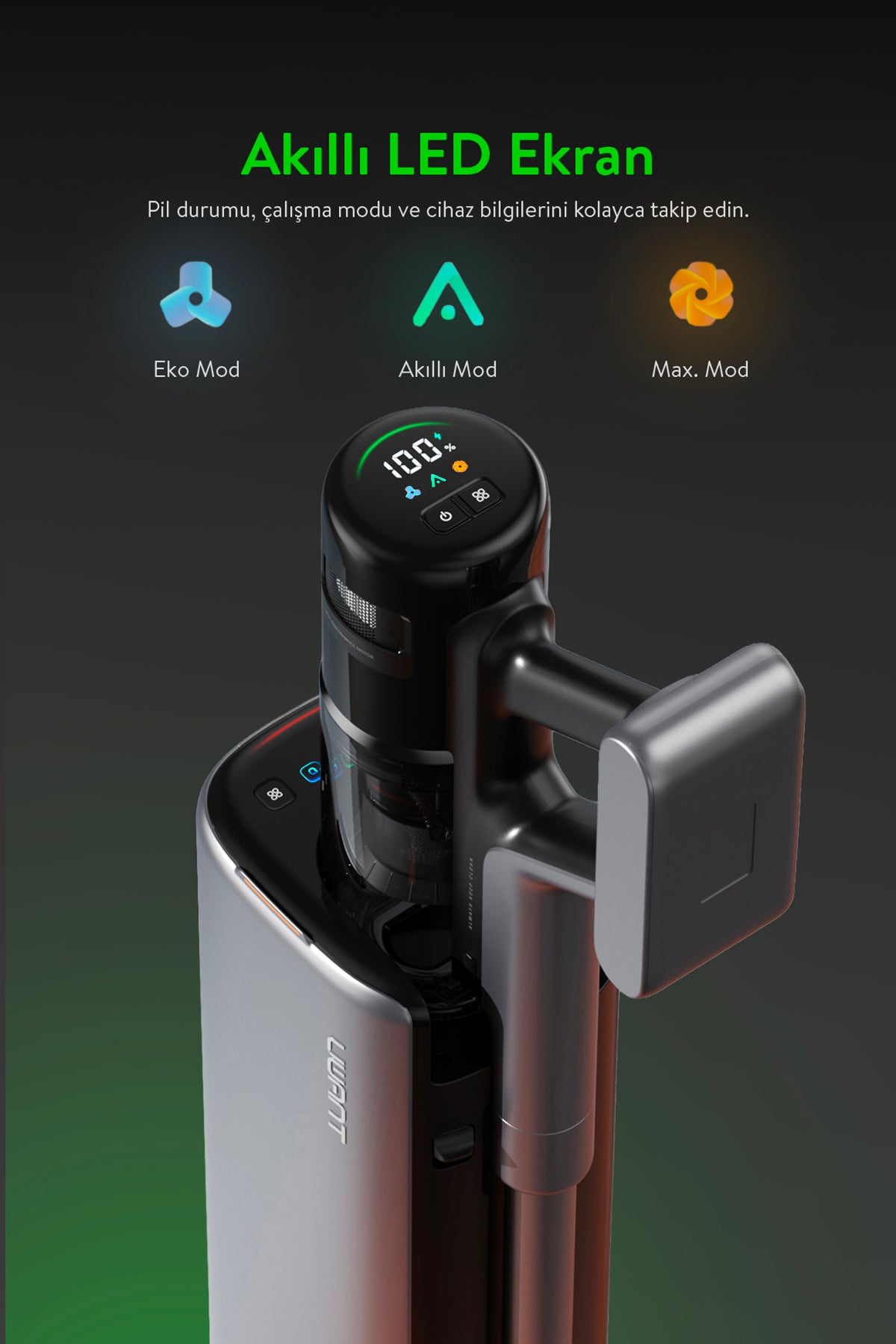 UWANT V800 Kendini Temizleme Sistemli Şarjlı Dik Süpürge