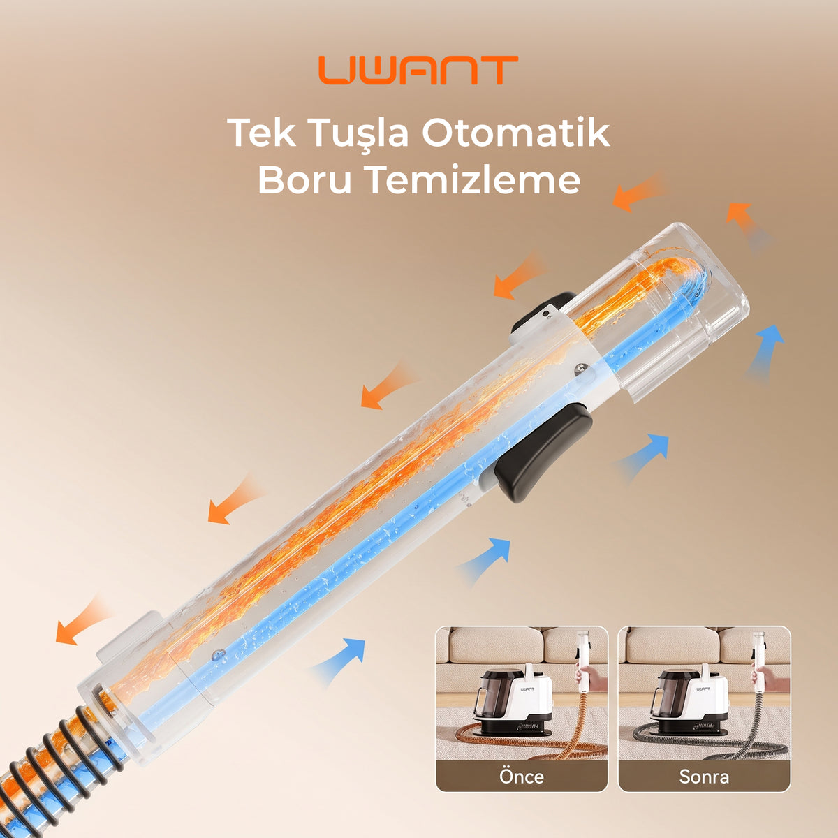 UWANT Y100 Halı Koltuk Yıkama ve Leke Çıkarma Makinesi