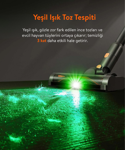 UWANT V500 Kendini Temizleme Sistemli Şarjlı Dik Süpürge Beyaz