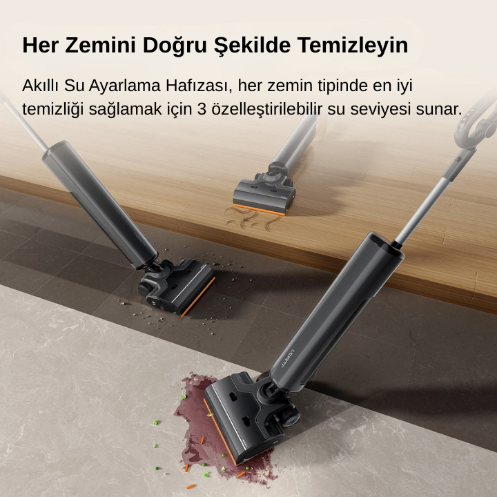 UWANT D800 Pro Islak & Kuru Otomatik Dikey Süpürge Gri